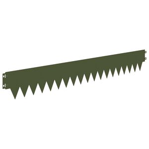 vidaXL Bordure de Pelouse 30 pc 103 x 15 cm Acier Vert olive