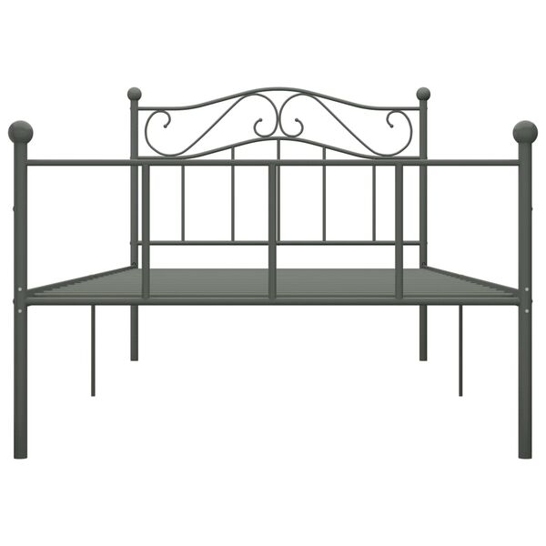 vidaXL Cadre de lit sans matelas gris métal 100x200 cm