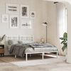 vidaXL Cadre de lit m&eacute;tal sans matelas et t&ecirc;te de lit blanc 140x190 cm