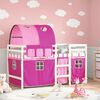 vidaXL Lit mezzanine enfants avec tunnel sans matelas rose 90x190 cm