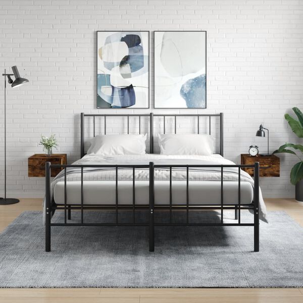 vidaXL Tables de chevet murales 2 pcs ch&ecirc;ne fum&eacute; 35x35x20 cm