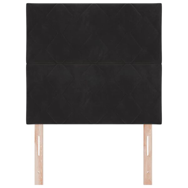 vidaXL T&ecirc;te de lit avec t&ecirc;te de lit Noir 90 cm Velours