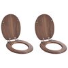 vidaXL Si&egrave;ge de toilette &agrave; fermeture douce 2 pi&egrave;ces Marron 44 x 38 cm