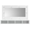 vidaXL Armoire &agrave; miroir avec LED Blanc brillant 90x31,5x62 cm