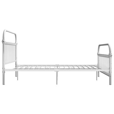 vidaXL Cadre de lit sans matelas et tête de lit blanc métal 160x200 cm