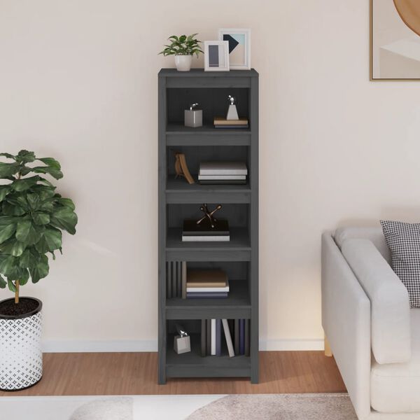 vidaXL Biblioth&egrave;que Gris 50x35x154 cm Bois de pin massif