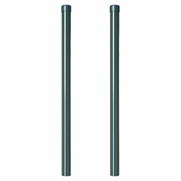 vidaXL Poteaux de clôture 2 pcs Vert 50 cm Acier peint par poudre