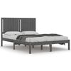 vidaXL Cadre de lit sans matelas gris 140x190 cm bois de pin massif