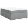 vidaXL Sommier &agrave; lattes de lit avec matelas Gris clair 160x200cm Tissu