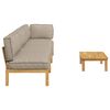 vidaXL Ensemble de Canap&eacute;s Uni 4 pcs Taupe Bois d'Acacia Massif