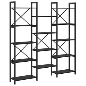 vidaXL &Eacute;tag&egrave;re Ch&ecirc;ne noir 156 x 25 x 167 cm Bois d'ing&eacute;nierie