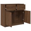 vidaXL Buffet avec tiroir ch&ecirc;ne brun 80x34x76 cm bois d'ing&eacute;nierie
