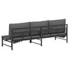 vidaXL Transat 3 personnes Noir 200 x 62 x 59 cm Textil&egrave;ne