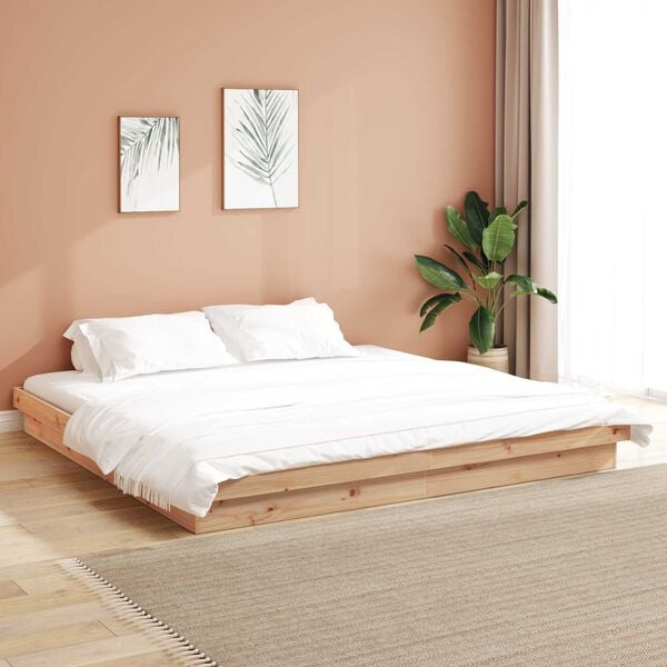 vidaXL Cadre de lit sans matelas bois massif 200x200 cm