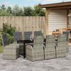 vidaXL Ensemble de salle &agrave; manger pour jardin 9 pcs Gris polyrotin