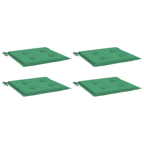 vidaXL Coussins de chaise jardin lot de 4 vert 40x40x4 cm tissu oxford