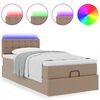 vidaXL Cadre de lit ottoman et matelas cappuccino 100x200cm similicuir