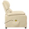vidaXL Fauteuil de massage Crème Tissu