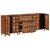 vidaXL Buffet 3 pcs Noyer Bois de mangue massif
