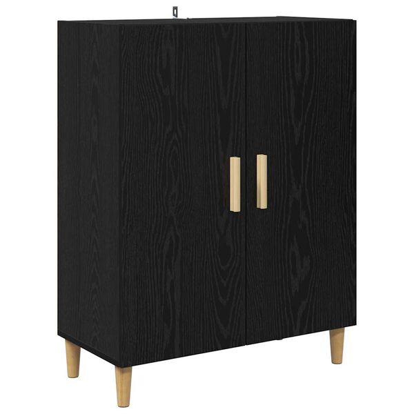 vidaXL Buffet Ch&ecirc;ne noir 70 x 34 x 90 cm Bois d'ing&eacute;nierie