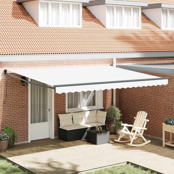vidaXL Auvent Blanc 450 x 300 x 165 cm Polyester et m&eacute;tal