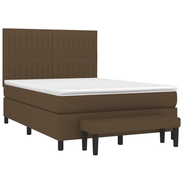 vidaXL Sommier &agrave; lattes de lit avec matelas Marron fonc&eacute; 140x200 cm