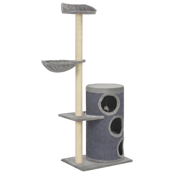 vidaXL Arbre &agrave; chat avec griffoirs en sisal Gris 148 cm
