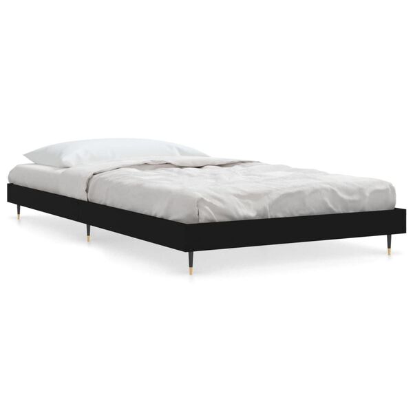 vidaXL Cadre de lit sans matelas noir 90x200 cm bois d'ingénierie