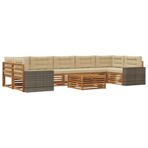 vidaXL Ensemble de canap&eacute;s d'ext&eacute;rieur 8 pcs Naturel et Beige