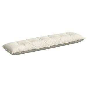 vidaXL Coussin de Dos Cr&egrave;me 180 x 50 cm Tissu en velours c&ocirc;tel&eacute;