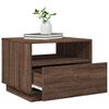 vidaXL Table basse avec lumières LED chêne marron 50x49x40 cm