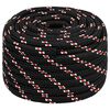vidaXL Corde de bateau Noir 20 mm 50 m Polypropyl&egrave;ne