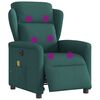 vidaXL Fauteuil de massage inclinable &eacute;lectrique Vert fonc&eacute; Tissu