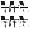 vidaXL Ensemble &agrave; manger de jardin 7 pcs R&eacute;sine tress&eacute;e Noir