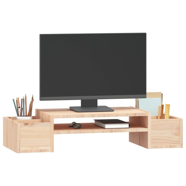 vidaXL Support pour moniteur 70x27,5x15 cm Bois de pin solide