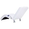 vidaXL Chaise longue de massage avec oreiller Blanc Similicuir
