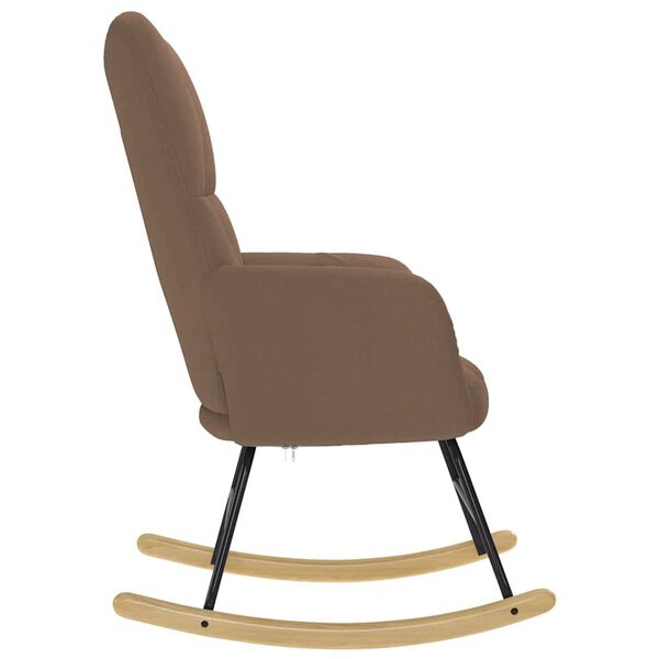 vidaXL Chaise à bascule Marron Tissu