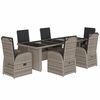 vidaXL Ensemble &agrave; manger de jardin et coussins 7 pcs gris rotin