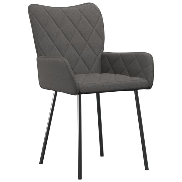 vidaXL Chaises &agrave; manger lot de 2 gris fonc&eacute; tissu