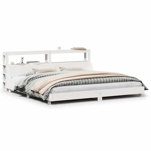 vidaXL Cadre de lit sans matelas blanc 180x200 cm bois massif de pin