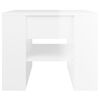 vidaXL Table basse blanc brillant 55,5x55x45 cm bois d'ingénierie