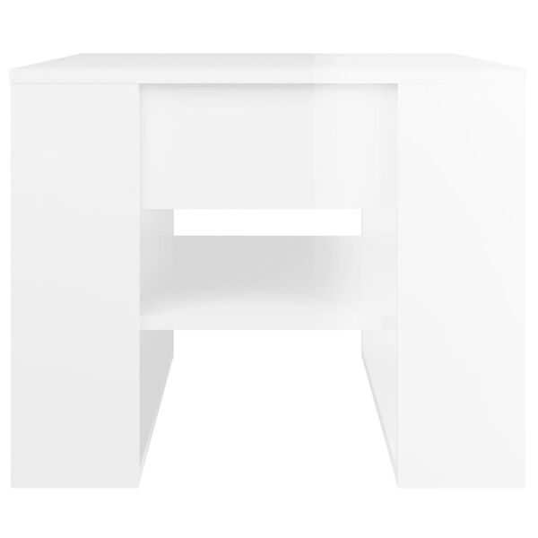 vidaXL Table basse blanc brillant 55,5x55x45 cm bois d'ingénierie