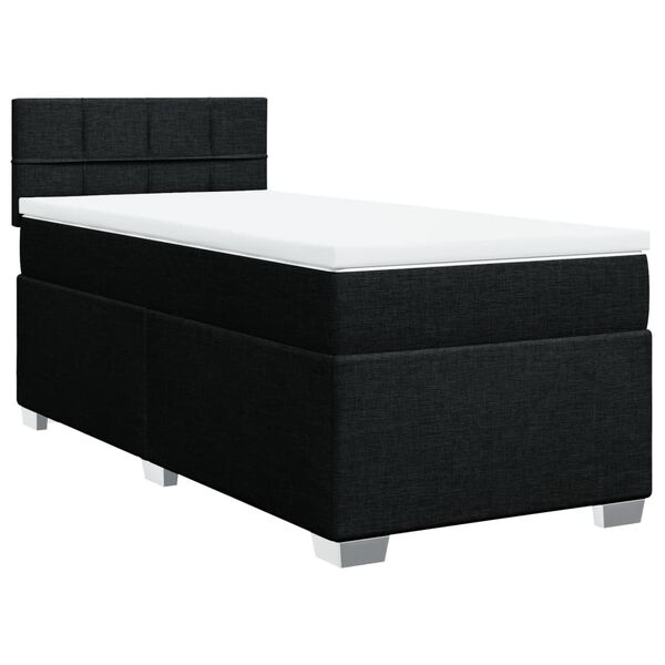 vidaXL Sommier &agrave; lattes de lit et matelas Noir 80x200 cm Tissu