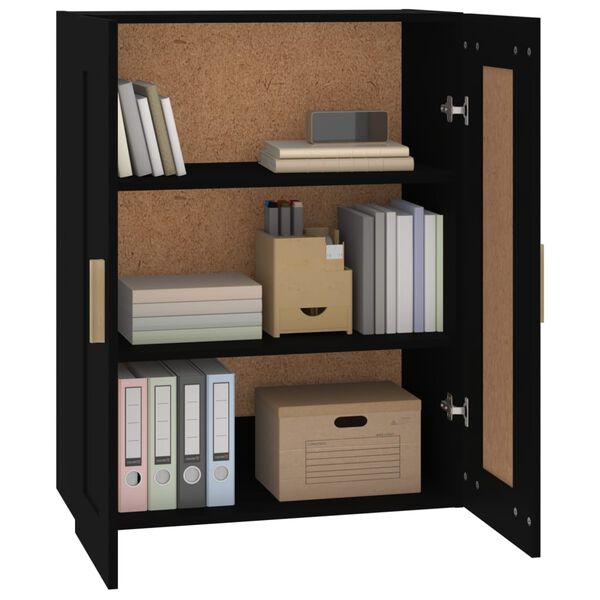 vidaXL Armoire murale noir 69,5x32,5x90 cm bois d'ing&eacute;nierie