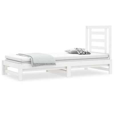 vidaXL Lit coulissant sans matelas blanc 2x(90x190) cm