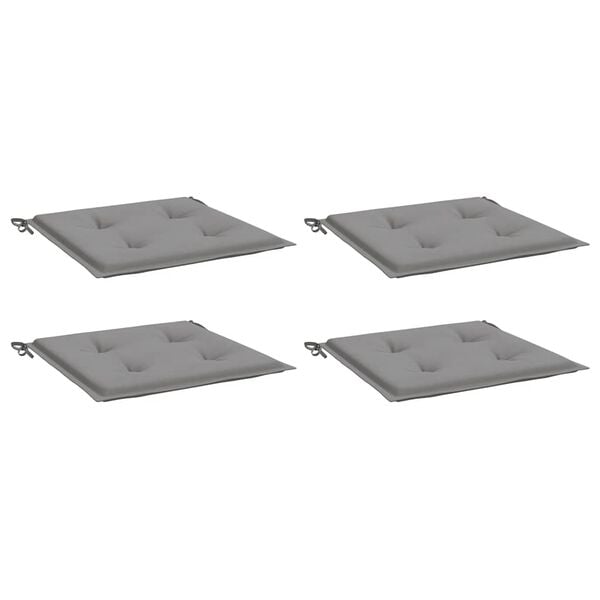 vidaXL Coussins de chaise de jardin lot de 4 gris 40x40x4 cm