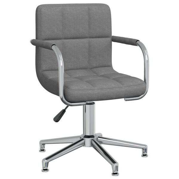 vidaXL Chaise pivotante de salle &agrave; manger Gris clair Tissu