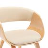 vidaXL Chaises &agrave; manger lot de 2 cr&egrave;me bois courb&eacute; et similicuir