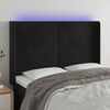 vidaXL T&ecirc;te de lit &agrave; LED Noir 147x16x118/128 cm Velours