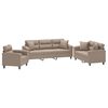 vidaXL Ensemble de canap&eacute;s 3 pcs avec coussins Taupe Tissu microfibre